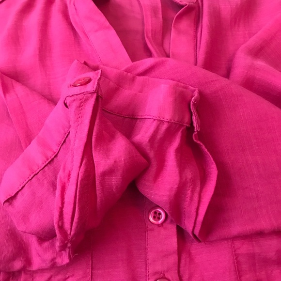 Soft Surroundings Pink Button Down Pop Over Blouse - Picture 9 of 12